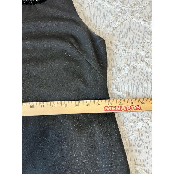 Maggie London Sleeveless Beaded High Neck Collar Tank Cocktail Dress Size 6 - Picture 7 of 11